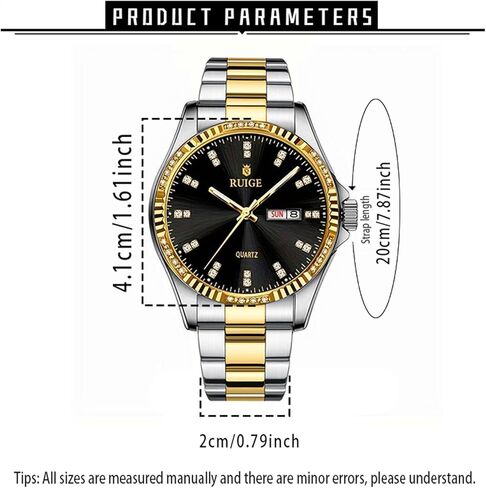 فاخر الرجال الكوارتز مشاهدة الفولاذ المقاوم للصدأ التقويم الأسبوعي للرجال الأزياء ليلة الضوء الذهب مقاوم للماء B3 in Kuwait