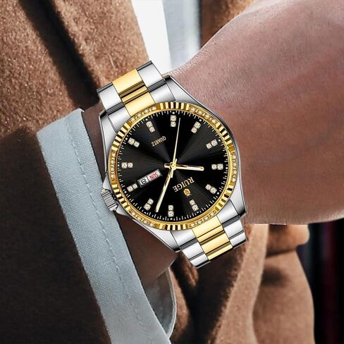 فاخر الرجال الكوارتز مشاهدة الفولاذ المقاوم للصدأ التقويم الأسبوعي للرجال الأزياء ليلة الضوء الذهب مقاوم للماء B3 in Kuwait