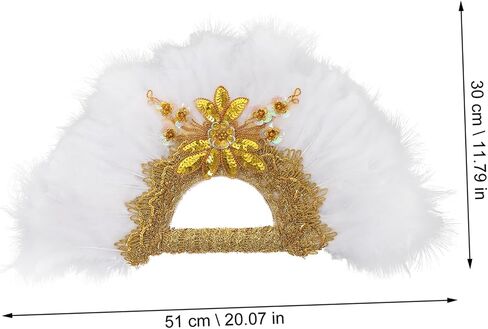 Golden Lace Wedding Fan Hand Fan Delicate Plume for Bride for Wedding Guests in Saudi Arabia