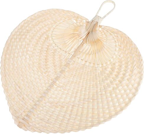 Luozzy 2 Pack فيتنام فيتنام المنسوجة يدويًا على شكل قلب من الخيزران مروحة طبيعية تبريد يدويًا لحفل الزفاف ديكور المنزل الصيف الأساسي in Kuwait