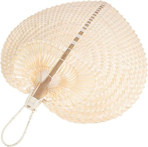 Luozzy 2 Pack فيتنام فيتنام المنسوجة يدويًا على شكل قلب من الخيزران مروحة طبيعية تبريد يدويًا لحفل الزفاف ديكور المنزل الصيف الأساسي in Kuwait