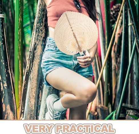 Luozzy 2 Pack فيتنام فيتنام المنسوجة يدويًا على شكل قلب من الخيزران مروحة طبيعية تبريد يدويًا لحفل الزفاف ديكور المنزل الصيف الأساسي in Kuwait