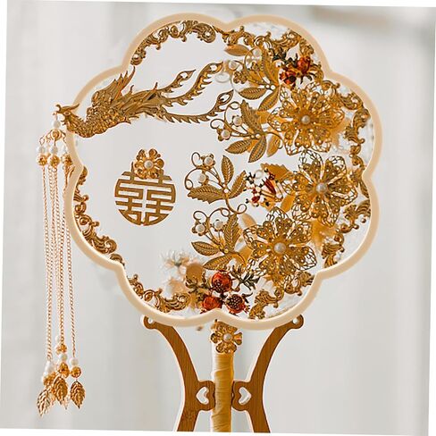 Happyyami DIY Fan 4pcs Chinese Plastic Frames for Hand Fan Making Butterfly Crown Shapes Wedding Decor in Saudi Arabia