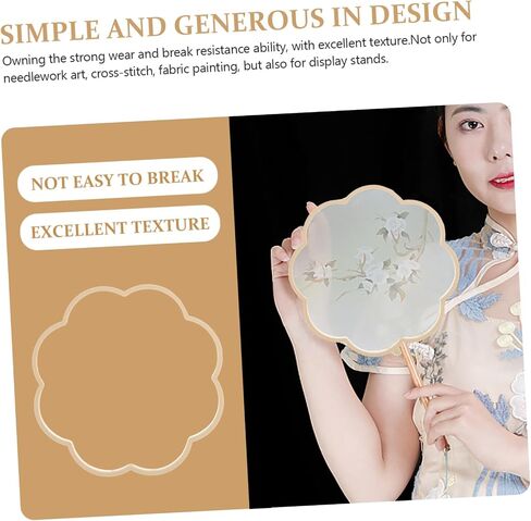 Happyyami DIY Fan 4pcs Chinese Plastic Frames for Hand Fan Making Butterfly Crown Shapes Wedding Decor in Saudi Arabia