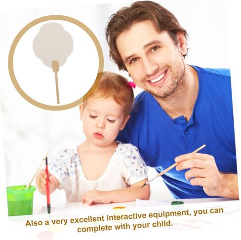 Veemoon Lacquer Hand Fan Craft Kit Blank Folding Fans for Weddings Parties and Manual Painting Projects Portable Decorative Accessory in Saudi Arabia