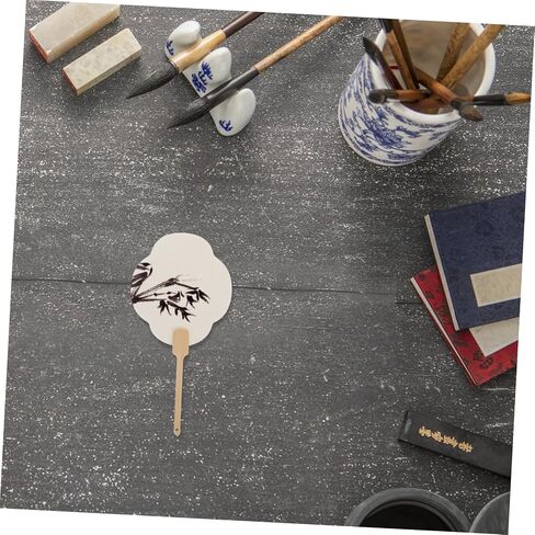 Veemoon Lacquer Hand Fan Craft Kit Blank Folding Fans for Weddings Parties and Manual Painting Projects Portable Decorative Accessory in Saudi Arabia