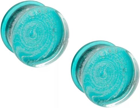 Pierced Owl Aqua Galaxy Sparkle Swirl Design Glass Double Flared Plugs, Sold As Pair in Saudi Arabia