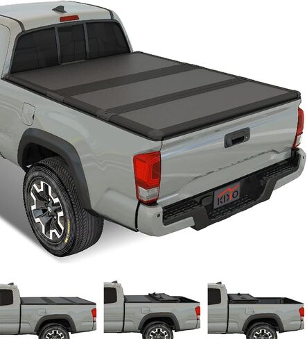 ‌kikito غطاء Tri-Fold Tonneau Hard Tri-Fold For 2016-2025 Toyota Tacoma 5ft Bed (59.8-60.5in) | تركيب مقاوم للماء وعدم الحفر in Kuwait
