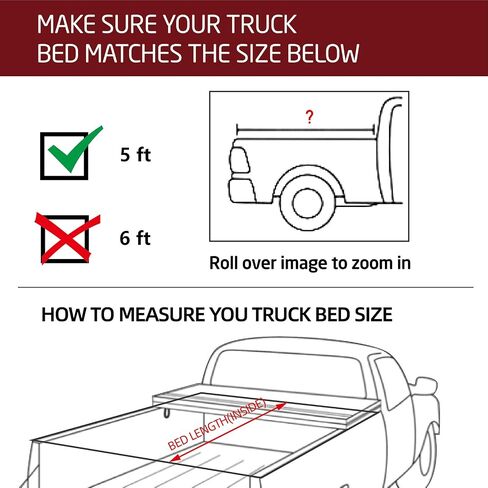 ‌kikito غطاء Tri-Fold Tonneau Hard Tri-Fold For 2016-2025 Toyota Tacoma 5ft Bed (59.8-60.5in) | تركيب مقاوم للماء وعدم الحفر in Kuwait