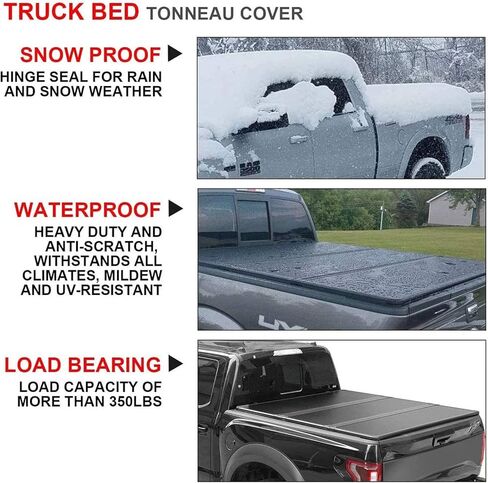 ‌kikito غطاء Tri-Fold Tonneau Hard Tri-Fold For 2016-2025 Toyota Tacoma 5ft Bed (59.8-60.5in) | تركيب مقاوم للماء وعدم الحفر in Kuwait