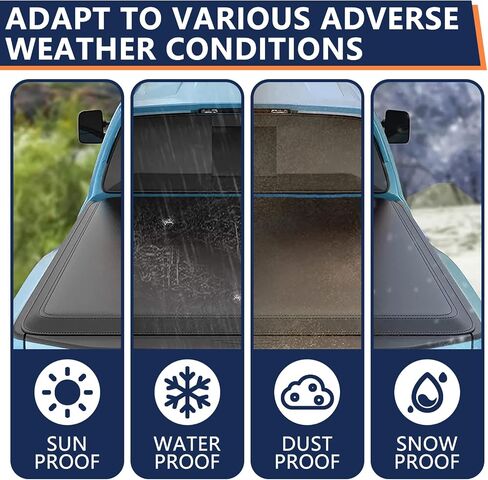 Pensun 8ft Soft Tri-Fold Bed Bed Tonneau Cover Fit for 2002-2023 Dodge Ram 1500 2500 3500 ، Black Pickup Tonneau Cover in Kuwait