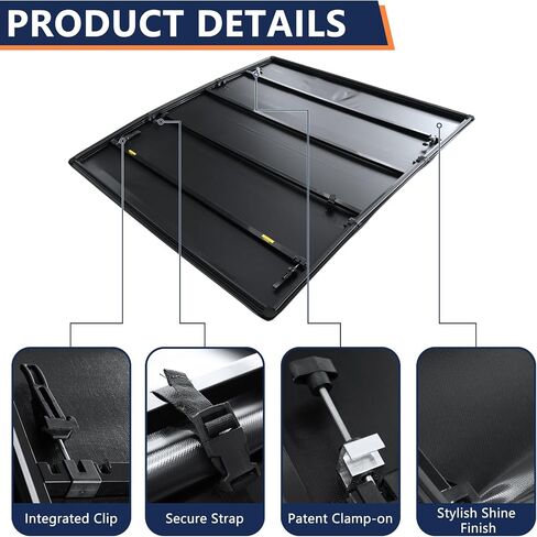 Pensun 8ft Soft Tri-Fold Bed Bed Tonneau Cover Fit for 2002-2023 Dodge Ram 1500 2500 3500 ، Black Pickup Tonneau Cover in Saudi Arabia