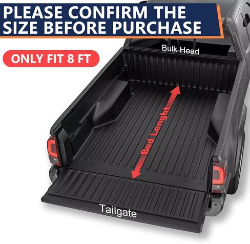 Pensun 8ft Soft Tri-Fold Bed Bed Tonneau Cover Fit for 2002-2023 Dodge Ram 1500 2500 3500 ، Black Pickup Tonneau Cover in Kuwait