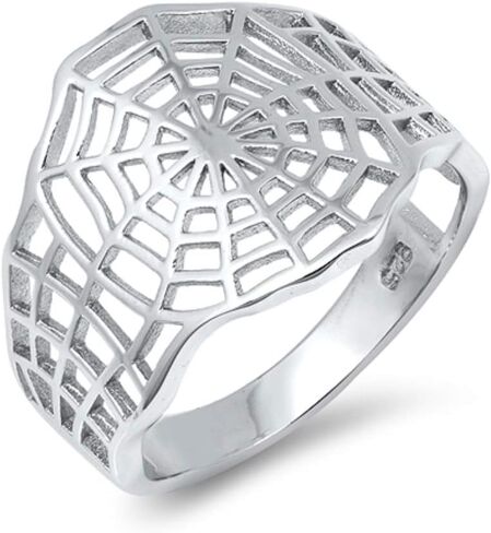 925 Sterling Silver Oxidized Spider Web Ring in Saudi Arabia