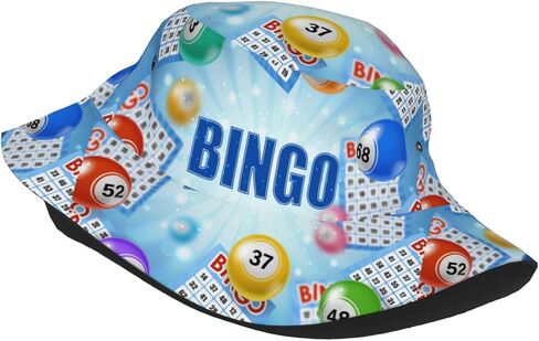 Bingo 2 Bucket Hat Unisex Fisherman Hats Summer Sun Cap Outdoor Travel Beach for Women and Men in Kuwait