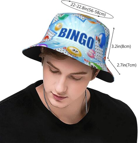 Bingo 2 Bucket Hat Unisex Fisherman Hats Summer Sun Cap Outdoor Travel Beach for Women and Men in Kuwait