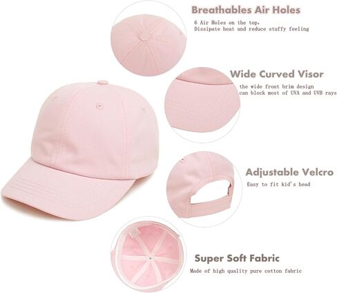 Toddler Baseball Hat Kids Boys Girls Adjustable Washed Cotton Baseball Cap in Kuwait