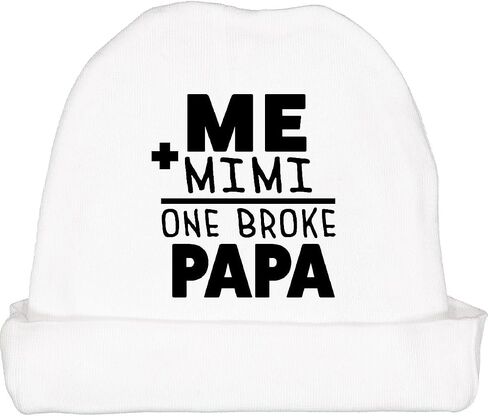 inktastic Me Plus Mimi Equals 1 Broke Papa Baby Beanie Hat in Saudi Arabia