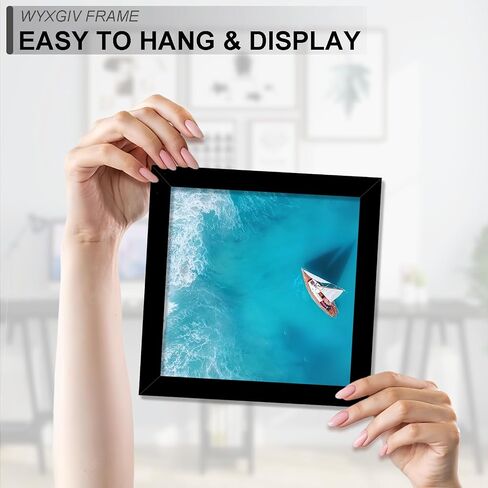 6x8 Picture Frame Set of 2, Lightweight yet Durable Black Frame with High-clarity Plastic Display 6 x 8 Inch Photo Horizontally/Vertically (2 Packs|Black|6"x8") in Saudi Arabia
