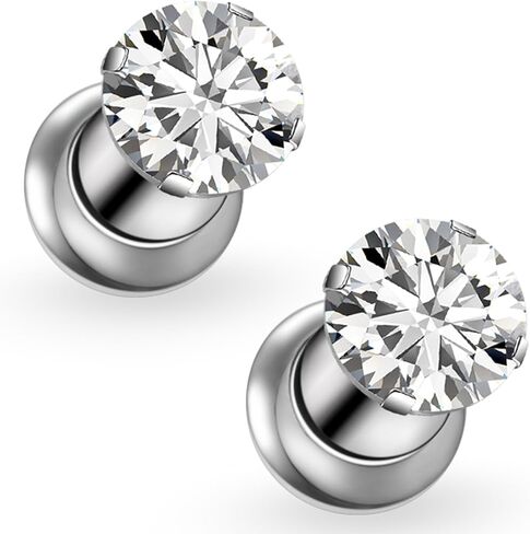 مقاييس Ruifan للآذان ASTM F136 Titanium Round Clear Cz Single Flare Tapers Screw Screw Mauges Earrings Earing Expander Strudding Kit Pister for Women Men 10g 8g 4g 4g 2g 0g 00g in Saudi Arabia