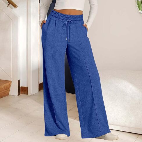 Zwrxw Womens Wide Leg passpants عالية الخصر سراويل فضفاضة من الركض الرياضي للعرق سراويل عرق صالة غير رسمية بانت الرياضة العصرية العصرية in Kuwait
