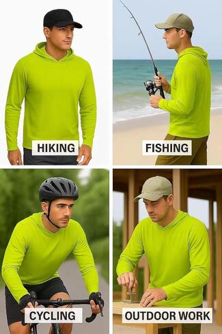 High Visibility UPF 50+ Lightweight Long Sleeve Hoodie Quick Dry 4 Way Stretch for Work Outdoor in Saudi Arabia