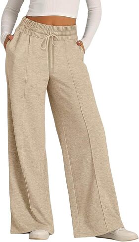 Zwrxw Womens Wide Leg passpants عالية الخصر سراويل فضفاضة من الركض الرياضي للعرق سراويل عرق صالة غير رسمية بانت الرياضة العصرية العصرية in Kuwait