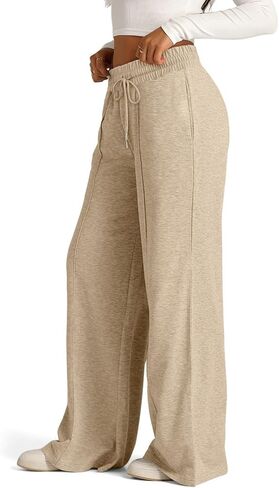 Zwrxw Womens Wide Leg passpants عالية الخصر سراويل فضفاضة من الركض الرياضي للعرق سراويل عرق صالة غير رسمية بانت الرياضة العصرية العصرية in Kuwait