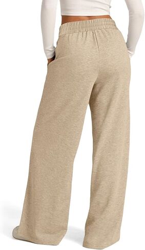 Zwrxw Womens Wide Leg passpants عالية الخصر سراويل فضفاضة من الركض الرياضي للعرق سراويل عرق صالة غير رسمية بانت الرياضة العصرية العصرية in Kuwait