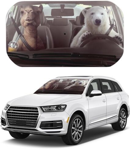 كرتون عيون السيارة مظلة شمس الظل للسيارة ، طائرة طبيعية للطي ، دائرة الزجاج الأمامي مع مقبض قابل للانحناء ، حافة الشمس الزجاجية لمعظم المركبات in Kuwait