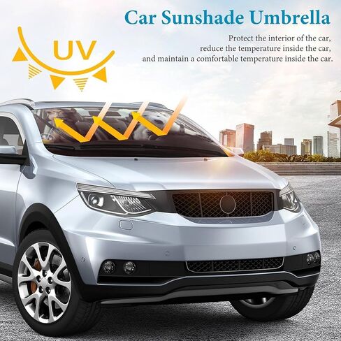 كرتون عيون السيارة مظلة شمس الظل للسيارة ، طائرة طبيعية للطي ، دائرة الزجاج الأمامي مع مقبض قابل للانحناء ، حافة الشمس الزجاجية لمعظم المركبات in Kuwait