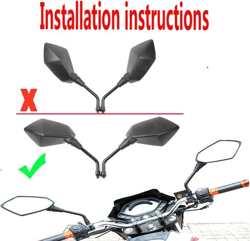 زوج ييبد من المرايا الخلفية للدراجات النارية السوداء ، مع 7/8 "مشبك جبل المقود ل Kawasaki Suzuki ، النصر مخصص هوندا شادو هايوسونج كيمكو كهرومب طراد دراجة الأوساخ. in Kuwait