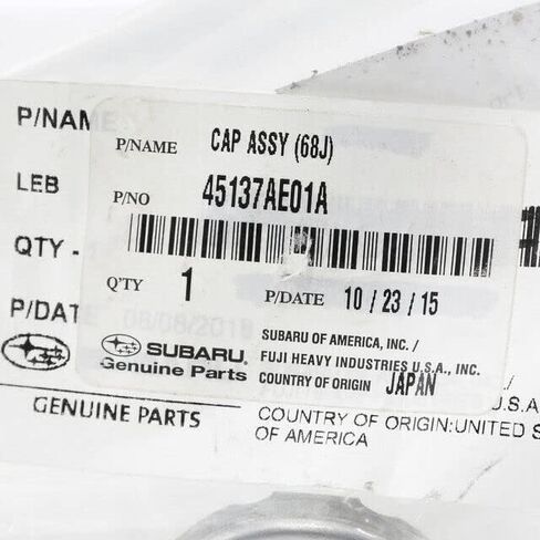 Subaru Engine Radiator Cap - 45137AE01A - Genuine OEM in Saudi Arabia