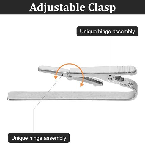 3 Pack Silver Tie Clips for Men, Classic Necktie Accessories with Adjustable Clasp Ideal for Professional Office Wear and Formal Events in Kuwait