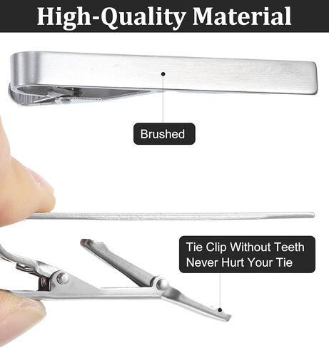 3 Pack Silver Tie Clips for Men, Classic Necktie Accessories with Adjustable Clasp Ideal for Professional Office Wear and Formal Events in Kuwait