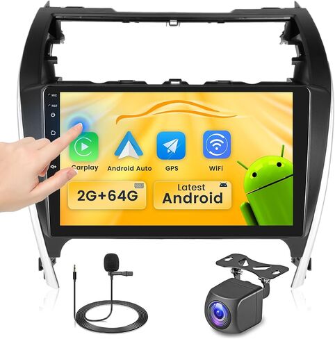 for Toyota Camry 2012-2014【2+64GB Android 13】 Car Stereo with Wireless Carplay Android Auto, 10.1" Touch Screen Radio Dash Kit GPS Navigation WiFi Bluetooth SWC Mic Backup Camera in Saudi Arabia