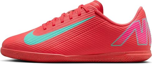 Nike Jr. Mercurial Vapor 16 Club Little/Big Kids' IC Low-Top Soccer Shoes (FQ8289-800, Ember Glow/Aurora Green) in Saudi Arabia