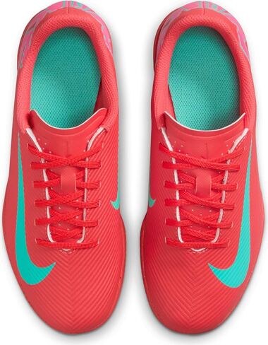 Nike Jr. Mercurial Vapor 16 Club Little/Big Kids' IC Low-Top Soccer Shoes (FQ8289-800, Ember Glow/Aurora Green) in Saudi Arabia