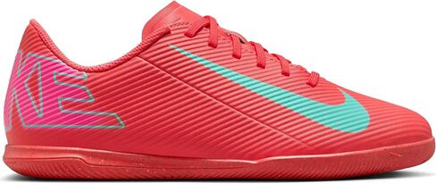 Nike Jr. Mercurial Vapor 16 Club Little/Big Kids' IC Low-Top Soccer Shoes (FQ8289-800, Ember Glow/Aurora Green) in Saudi Arabia