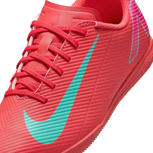 Nike Jr. Mercurial Vapor 16 Club Little/Big Kids' IC Low-Top Soccer Shoes (FQ8289-800, Ember Glow/Aurora Green) in Saudi Arabia