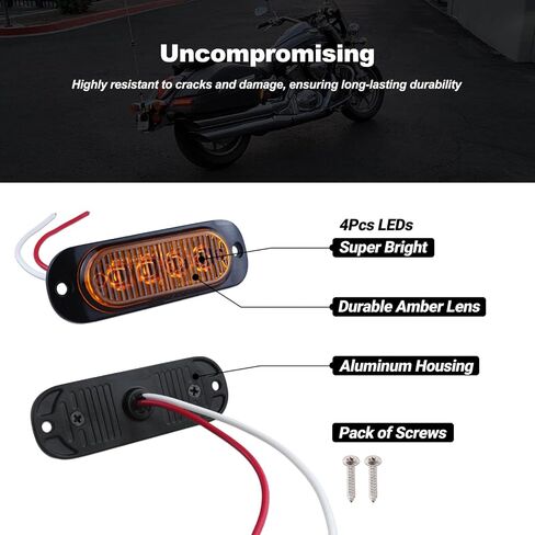 3.4 بوصة مقطورة العلامة أضواء العنبر LED LED علامة جانبية مع متينة الألومنيوم السكن تصميم Mount Mount Design IP67 in Kuwait