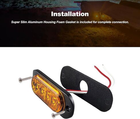 3.4 بوصة مقطورة العلامة أضواء العنبر LED LED علامة جانبية مع متينة الألومنيوم السكن تصميم Mount Mount Design IP67 in Kuwait