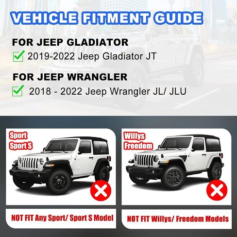 Roxx Full LED DRL Sequential Tert Termbly Association لعام 2018-2024 Jeep Wrangler JL و 2020-2024 Jeep Gladiator JT [ليس للرياضة/الرياضة S] in Kuwait