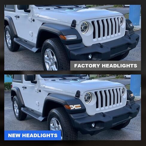 Roxx Full LED DRL Sequential Tert Termbly Association لعام 2018-2024 Jeep Wrangler JL و 2020-2024 Jeep Gladiator JT [ليس للرياضة/الرياضة S] in Kuwait