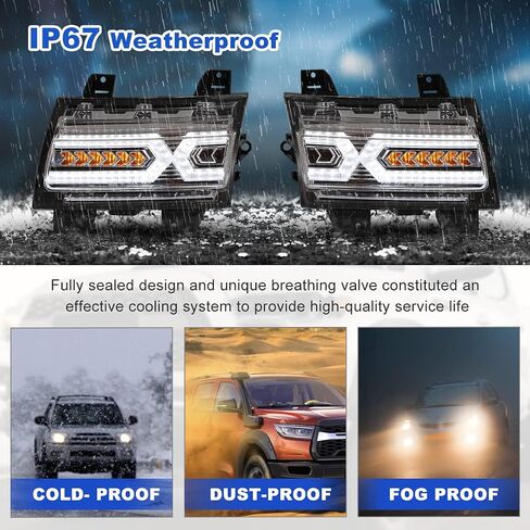 Roxx Full LED DRL Sequential Tert Termbly Association لعام 2018-2024 Jeep Wrangler JL و 2020-2024 Jeep Gladiator JT [ليس للرياضة/الرياضة S] in Kuwait