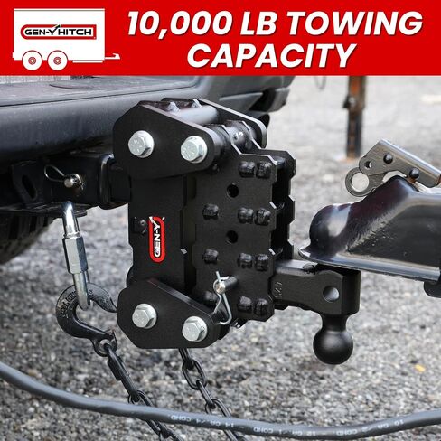 Gen -Y Hitch - Hitch Fantom -tort -flex مع تركيب كرة مزدوج لـ 2 "مستقبل - 4.25" انخفاض - قدرة السحب 10K رطل - 1K رطل لسان الوزن - أسود in Saudi Arabia