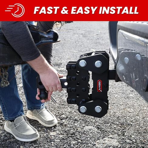 Gen -Y Hitch - Hitch Fantom -tort -flex مع تركيب كرة مزدوج لـ 2 "مستقبل - 4.25" انخفاض - قدرة السحب 10K رطل - 1K رطل لسان الوزن - أسود in Saudi Arabia