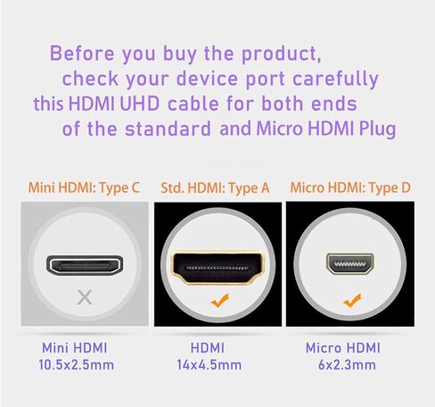 0.3m / 1ft 8K HDMI 2.1 Cable High Speed 48Gbps, Type A to A, Ultra Thin, Hyper Super Flexible Slim Cord, Diameter<3.6mm, eARC, for PS5, Xbox One, NS, GH5S, 8KUHD TV, Camera in Saudi Arabia
