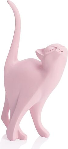 Pink Cat Statue Modern Abstract in Multiple Colors, Ideal Indoor Decor & Gift for Cat Lovers, Artistic Home Accents in Kuwait