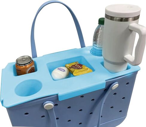 Top Cup Holder Tray for Bogg Bag XL EVA Drink Snack Tray Topper Multifunctional Cup Organizer Holder Lid Fit for Stanley Cup (Rose) in Saudi Arabia